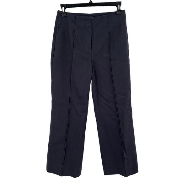 Rebecca Taylor Pants high rise ankle pintuck cropped gray size 0 - Picture 2 of 7